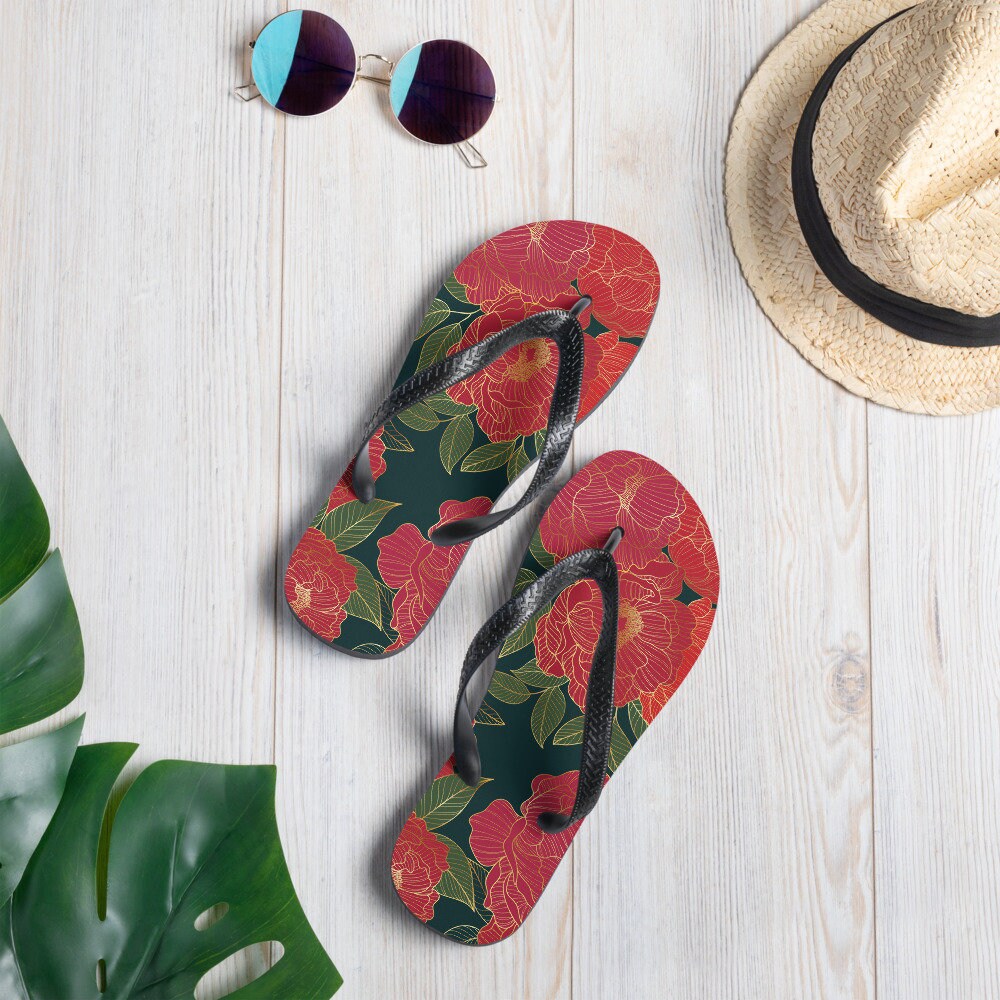 Peonies Flower Flip-Flops