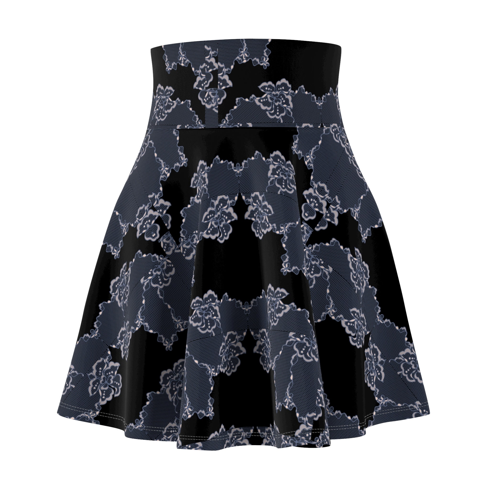 Lace print design Women's Skater Skirt