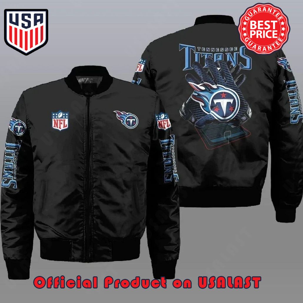 TENNESSEE TITANS TEAM LOGO BOMBER JACKET – BLACK