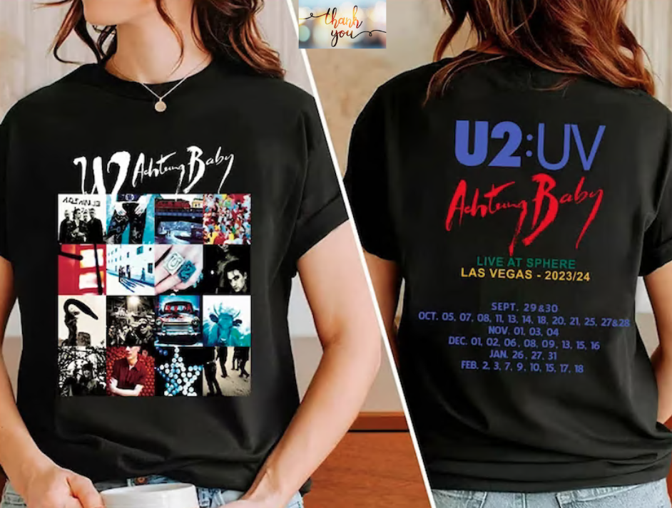2024 U2 Rock Band Achtung Baby Album Tour 2023-2024 T-Shirt