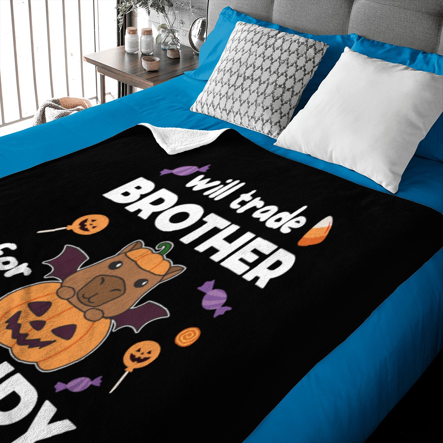 Capybara Halloween Trade Brother For Candy Baby Blankets