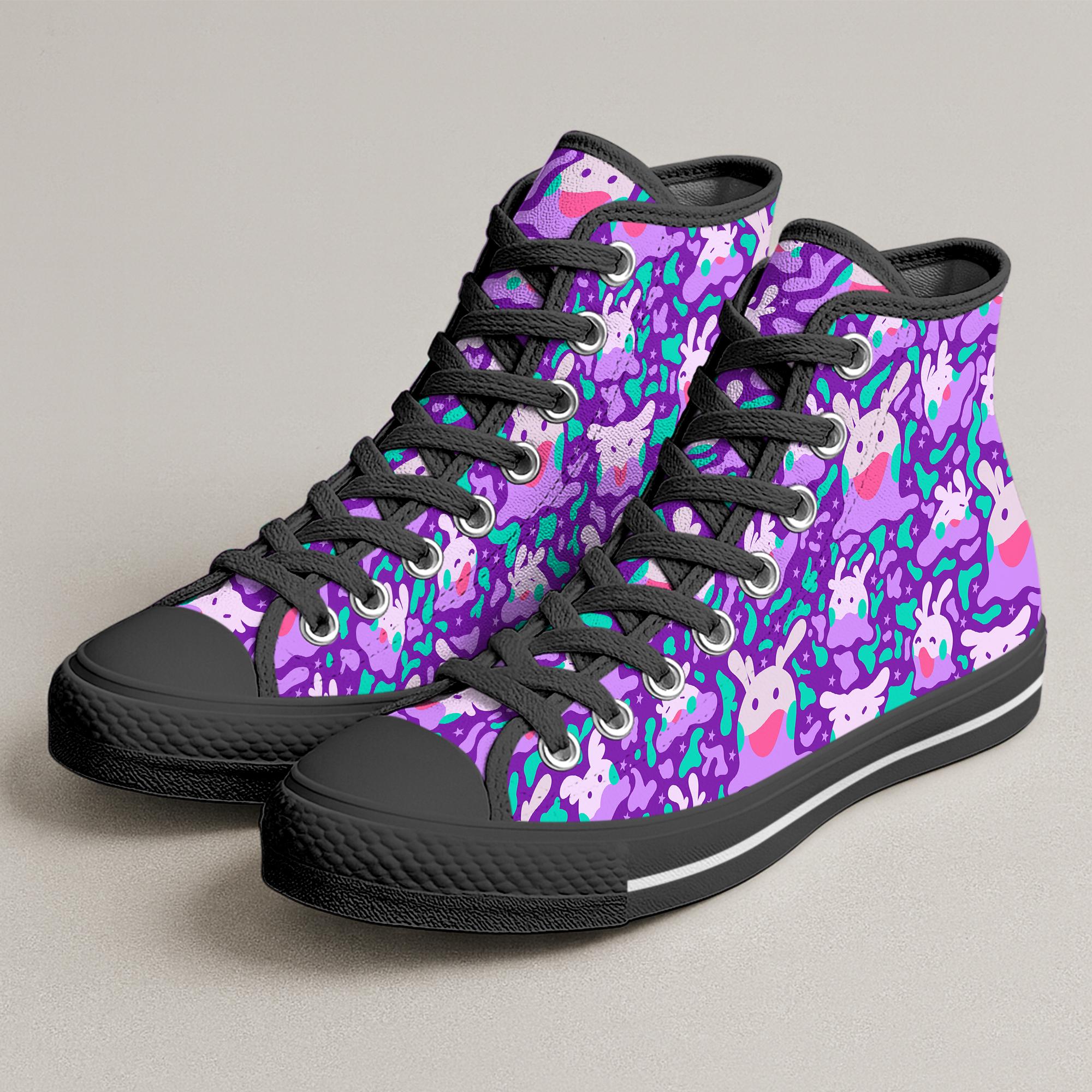 Goomy High Top Shoes, Cute Slime Dragon Pattern Sneakers, Goomy Shoes Gifts