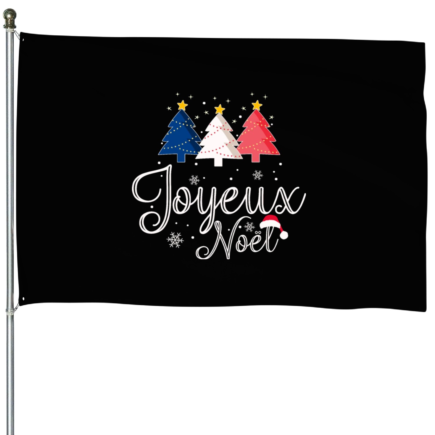 Joyeux Noel Christmas Tree French Flag France House Flags