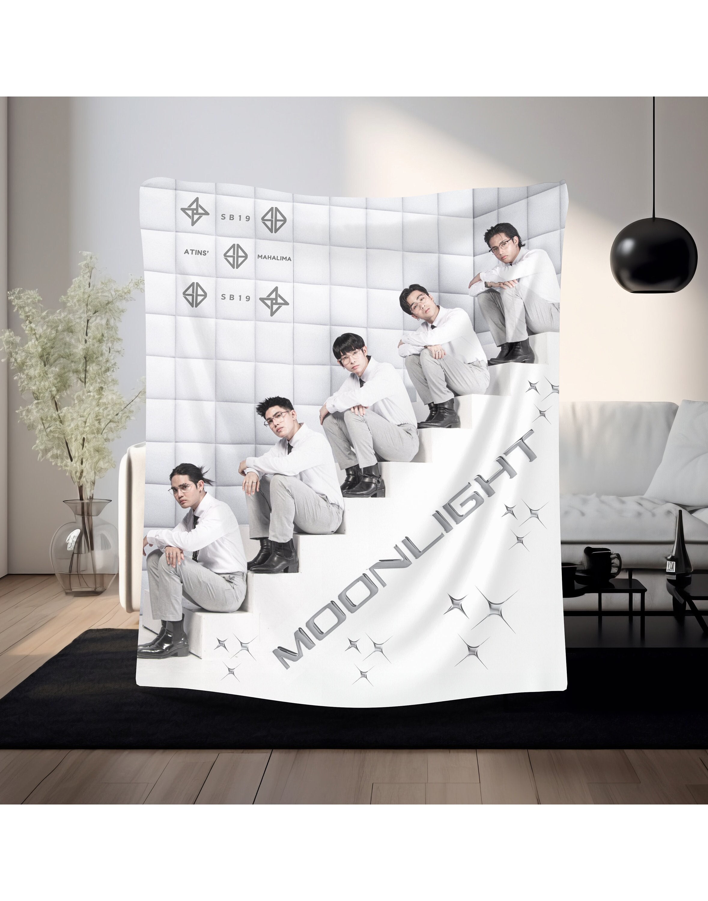 SB19 Moonlight Fleece Blanket, Kpop Music Merch, Merch for Fans, Gift for Fans, Funny Gift Ideas