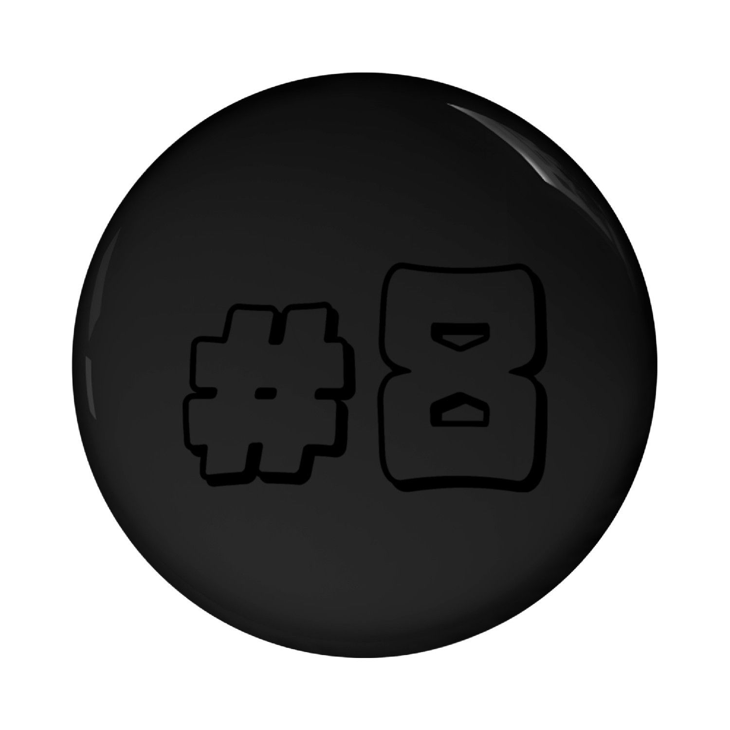 Costumise Hashtag number 8 for you Pin Buttons