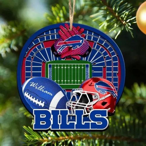 Personalized Buffalo Football Team Bills Christmas Ornament Holiday Gift Decor