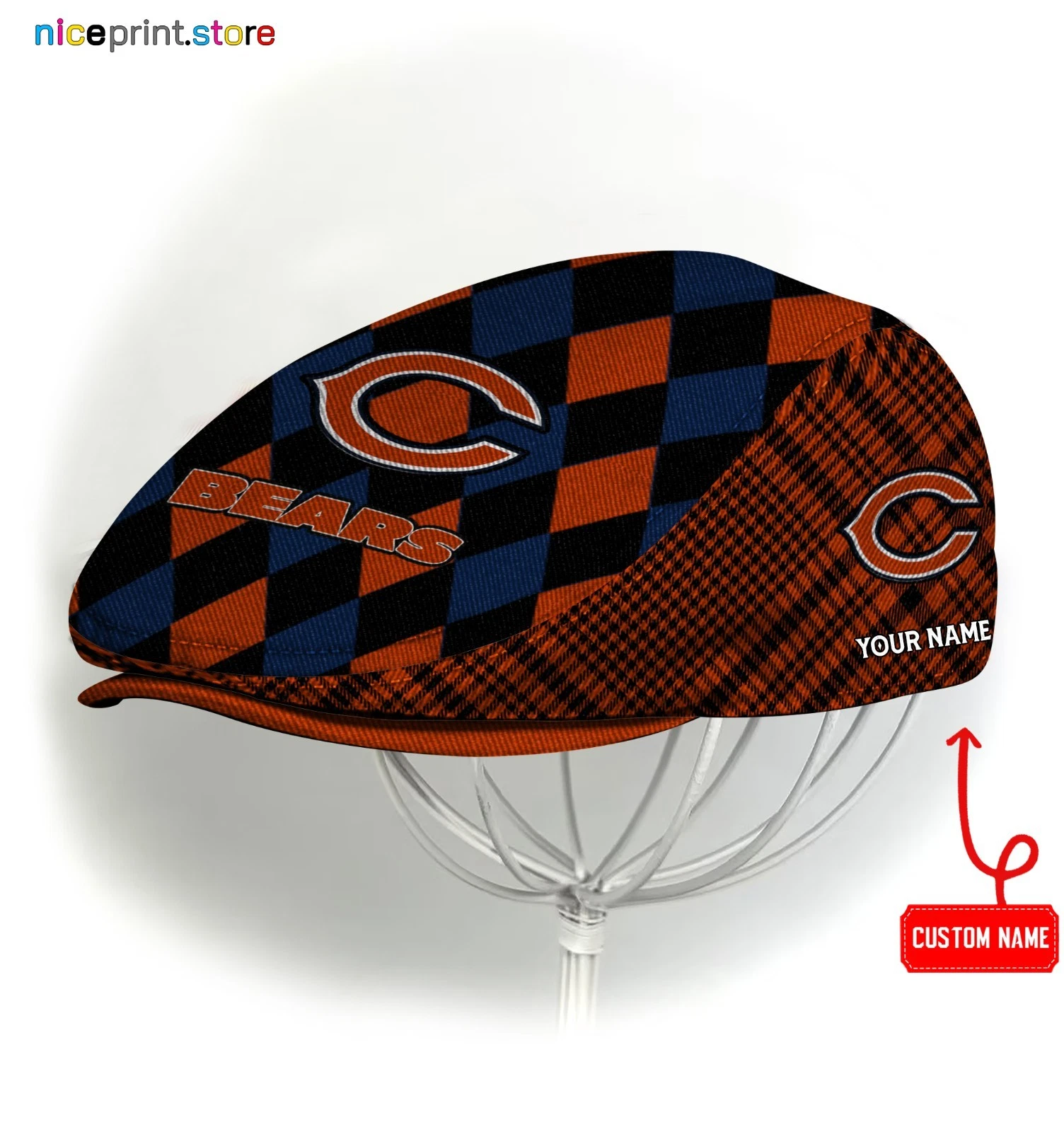 Chicago Team Jeff Cap football Beret Hat Bears Flat Cap football Golf Cap Driver Hat