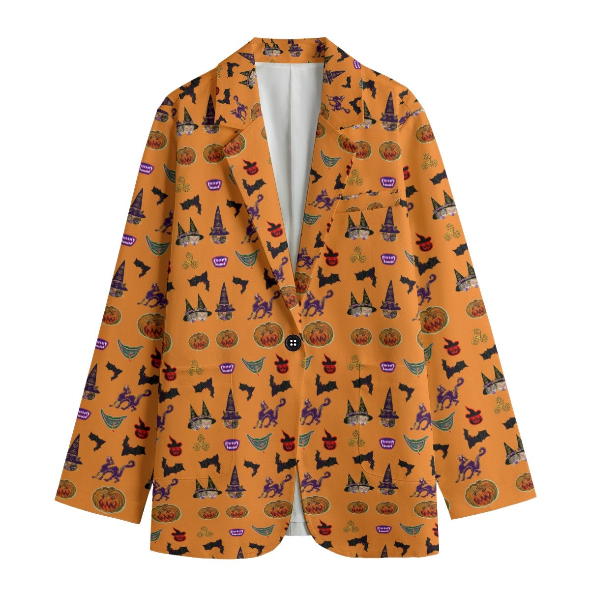 Women's Leisure Blazer, Halloween, Halloween Blazer, Halloween party, Halloween Ghosts, Halloween Witch, Pumpkins, gift