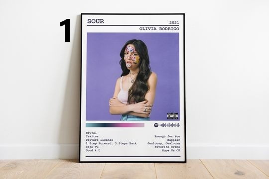 Olivia Rodrigo Poster Print | Sour Album Poster | Music Poster | Album Cover Poster | Wall Decor | Music Gift | Room Decor