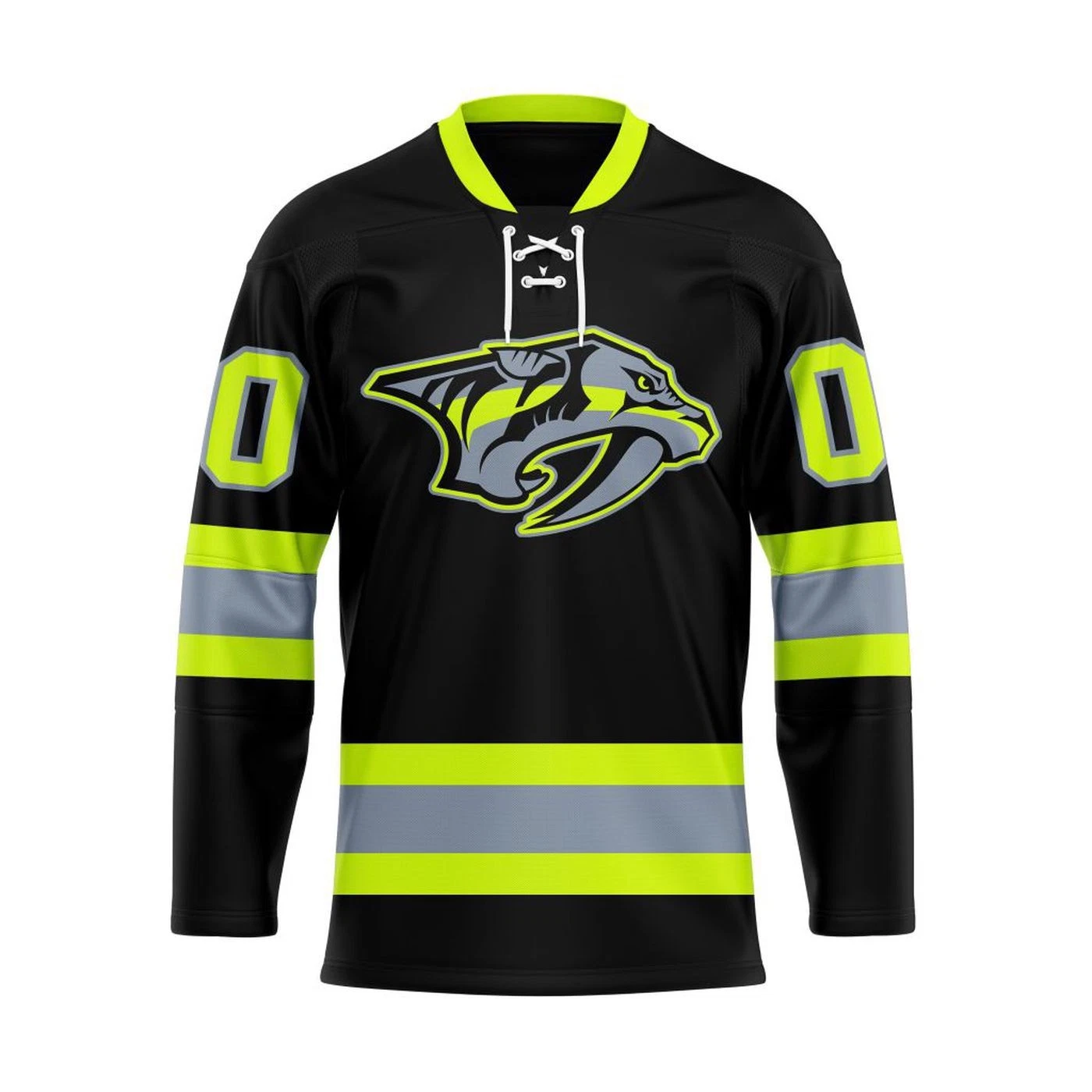 Personalize Nashville Predators Honoring Firefighters Lace Hockey Shirt Fan Gear