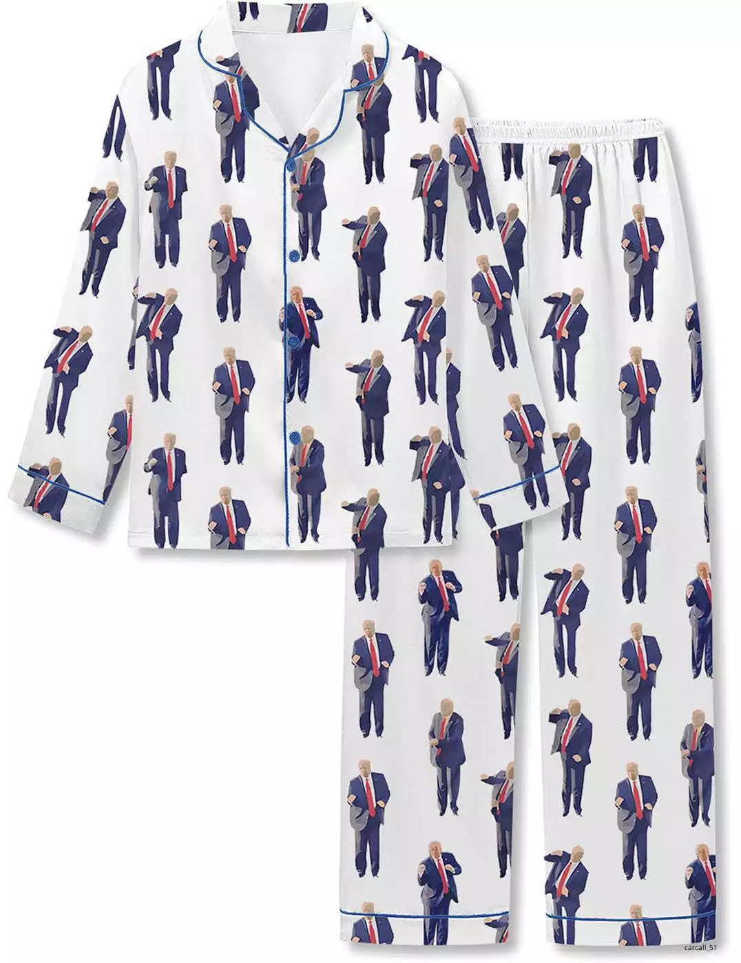 Trump Fight America 2024 America DJ Long Sleeve Pajama Set
