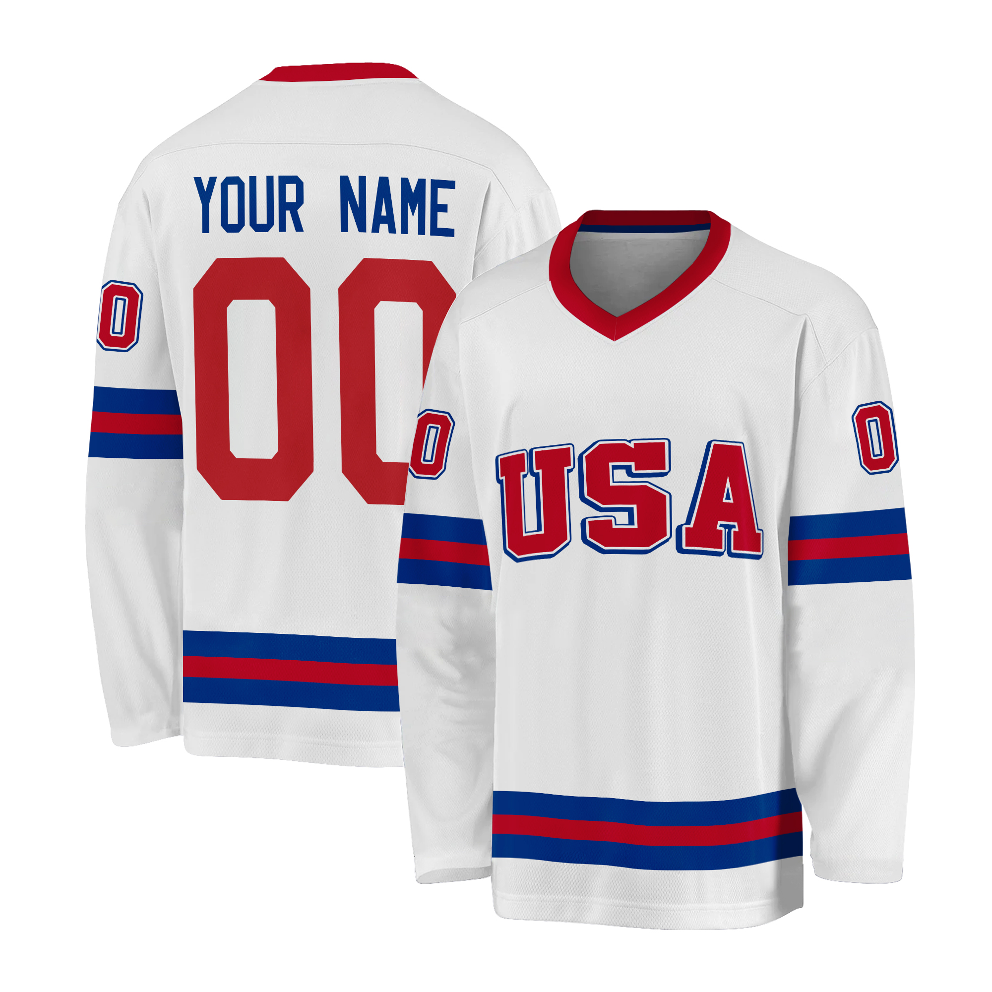 Custom USA Hockey Jersey with Name and Number