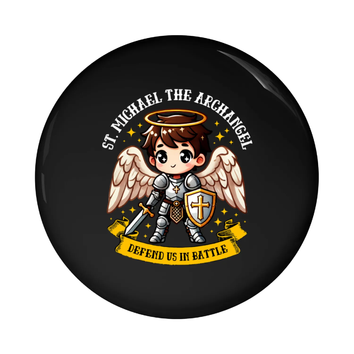 Saint Michael the Archangel Catholic Pray for kids Pin Buttons