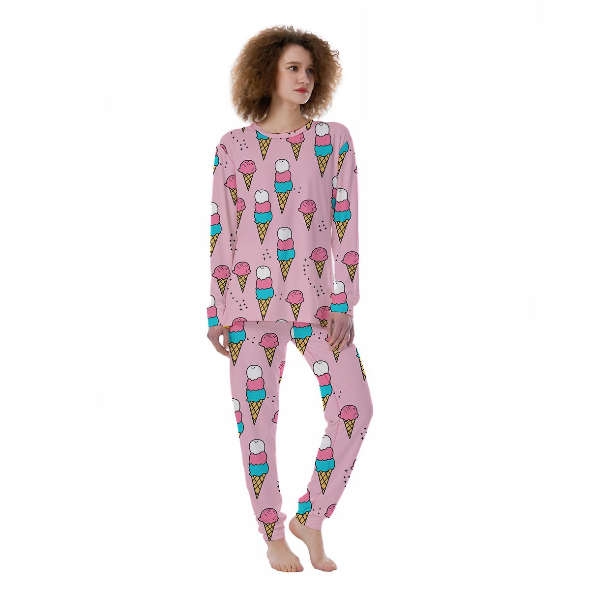Ice Cream Cone Pajamas, Women's Pajama Sets, Sleepwear for Teenagers and Adults