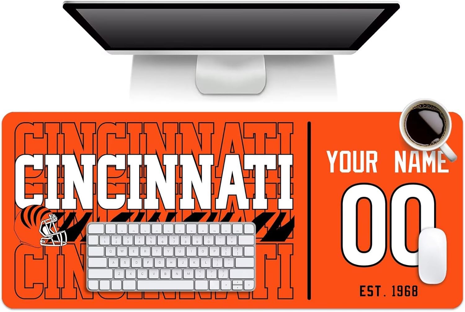 Custom Cincinnati Bengals Mouse Pad, Desk Pad for Men Women Youth Gifts