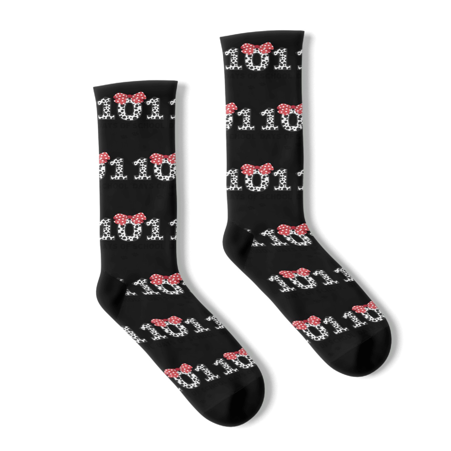 101 Days of School Dalmatiann Socks
