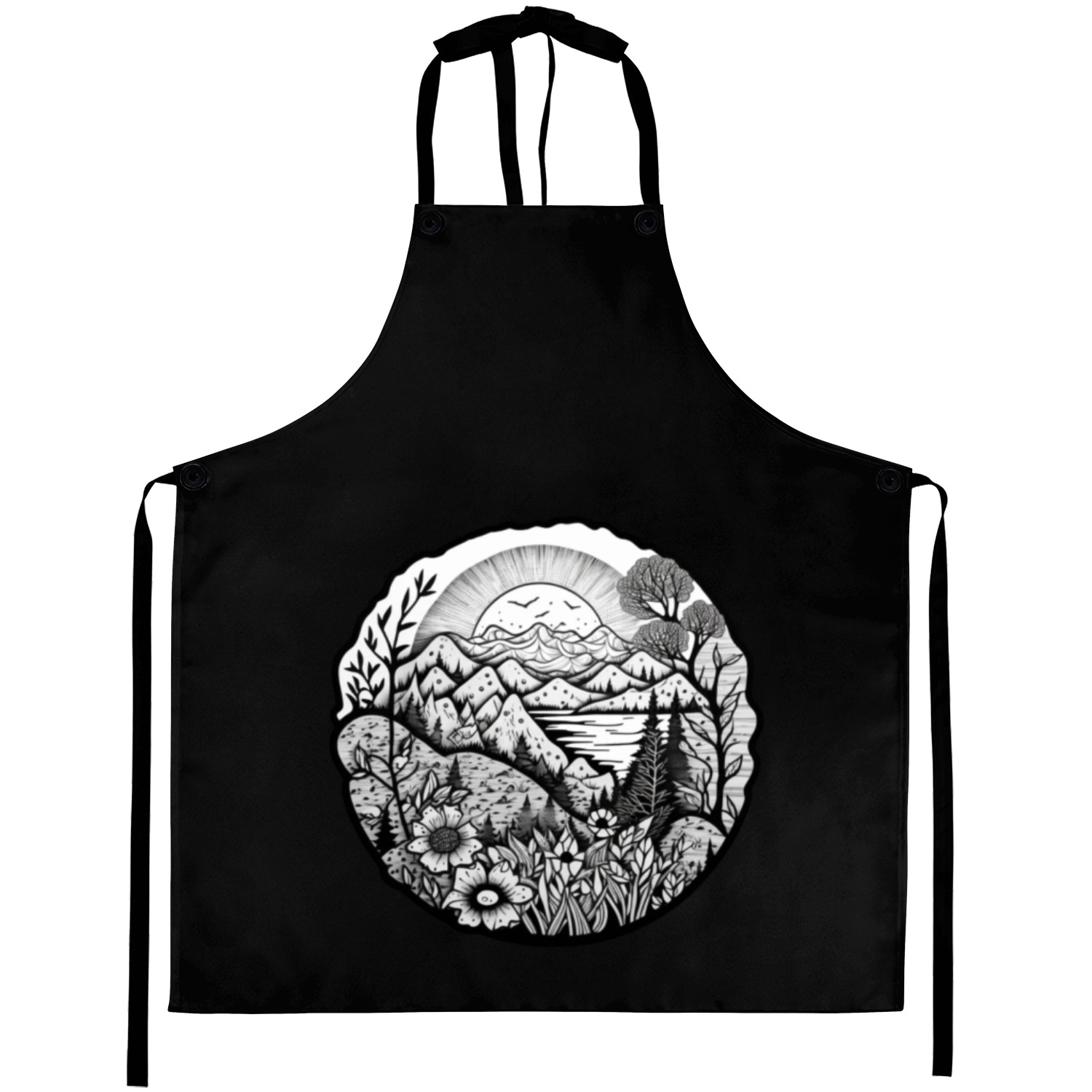 Nature doodle style Aprons