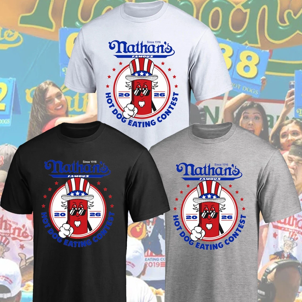 Nathan's Hot Dog Eating Contest 2026 T-Shirt Gift For Fan