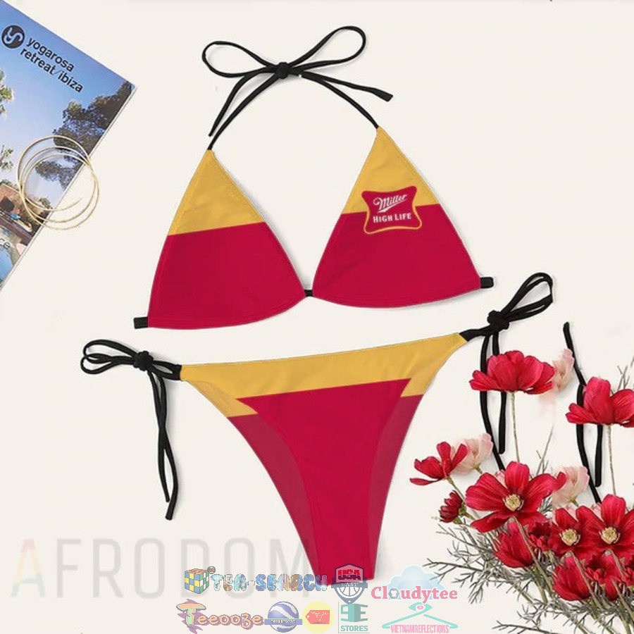 Miller Highlife Beer Bikini Set Swimsuit Jumpsuit Beach