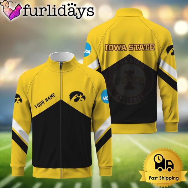 NCAA lowa State Cyclones Logo Custom Standing Neck Zipper Jacket