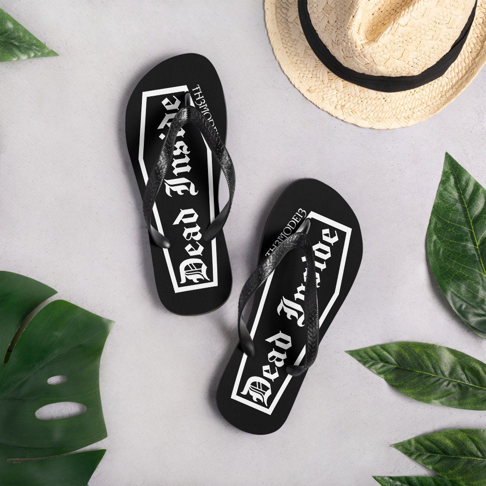 Coffin Flip-flops, Dead Inside Slides, Goth Sandals, Gothic Flip-flops, Witch Sandals, Punk Flip Flops, Summer Goth Beach, Satanic Shoes