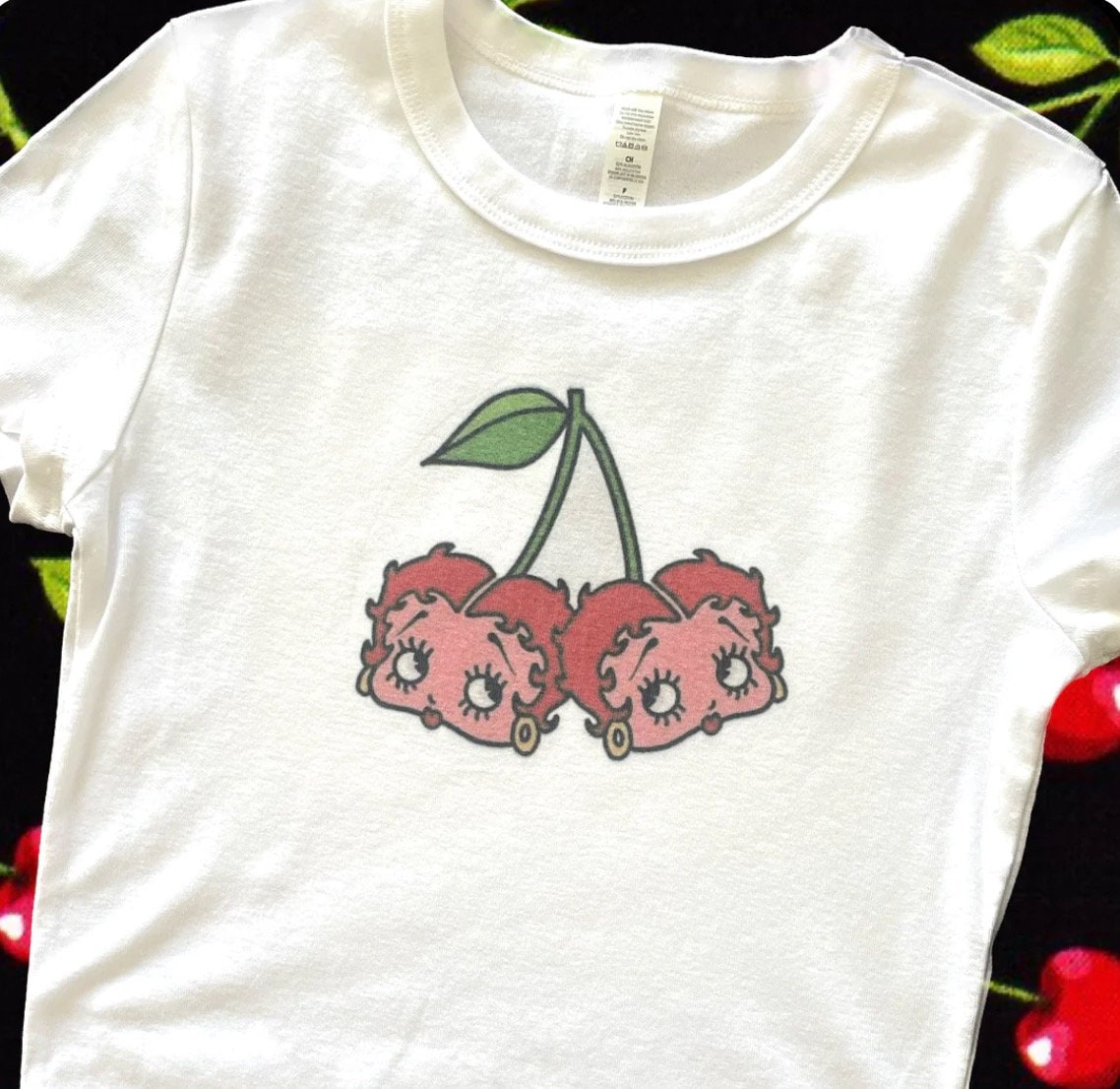 Betty cherries womens baby tee, Trendy Y2K Baby Tee, Trendy Pinterest Baby Tee
