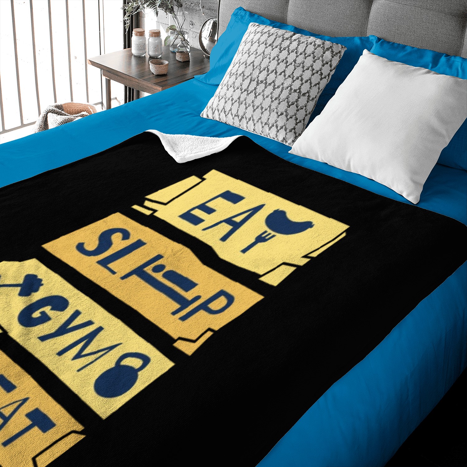 EAT SLEEP GYM REPEAT Baby Blankets