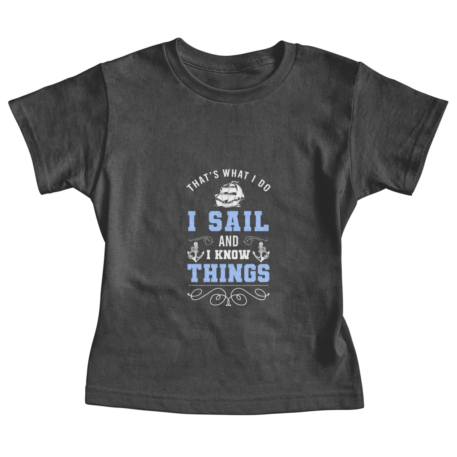 Sailing Ship Boat Waves Baby Tees