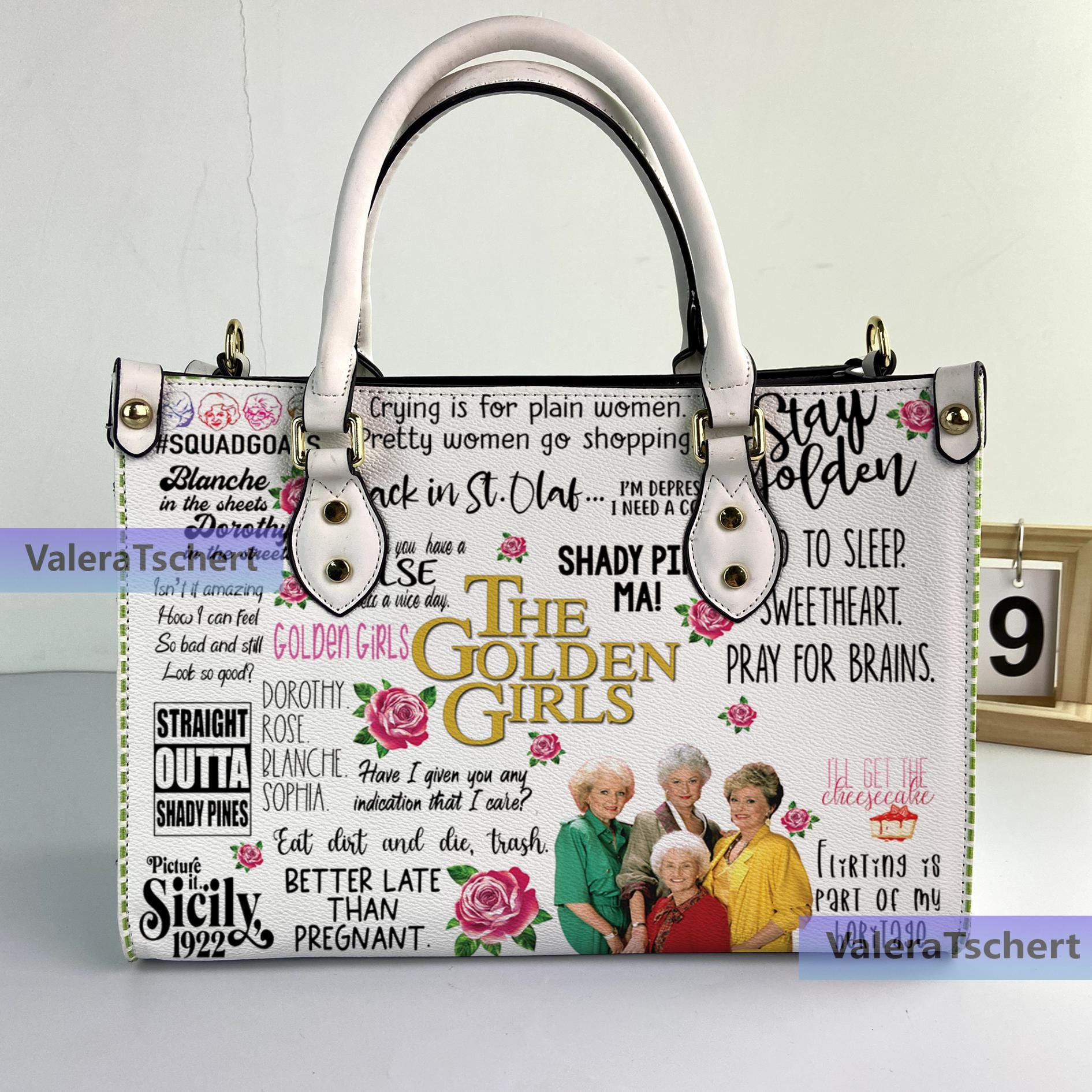 The Golden Girl Leather Handbag, The Golden Girl Woman, Crossbody Bag