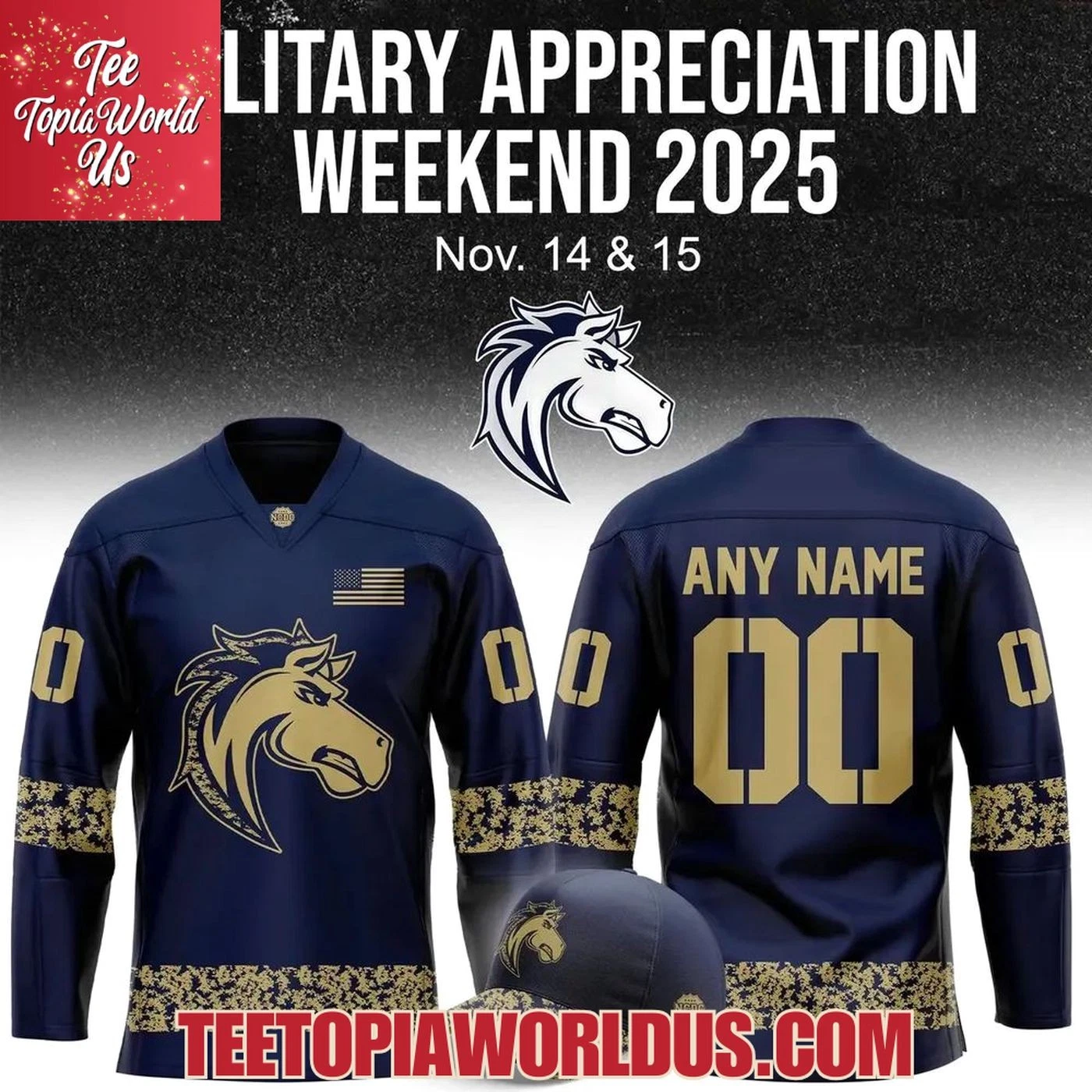 Personalized Ogden Mustangs Military Night Hockey Shirt Men's Fan Gear Gift 2025