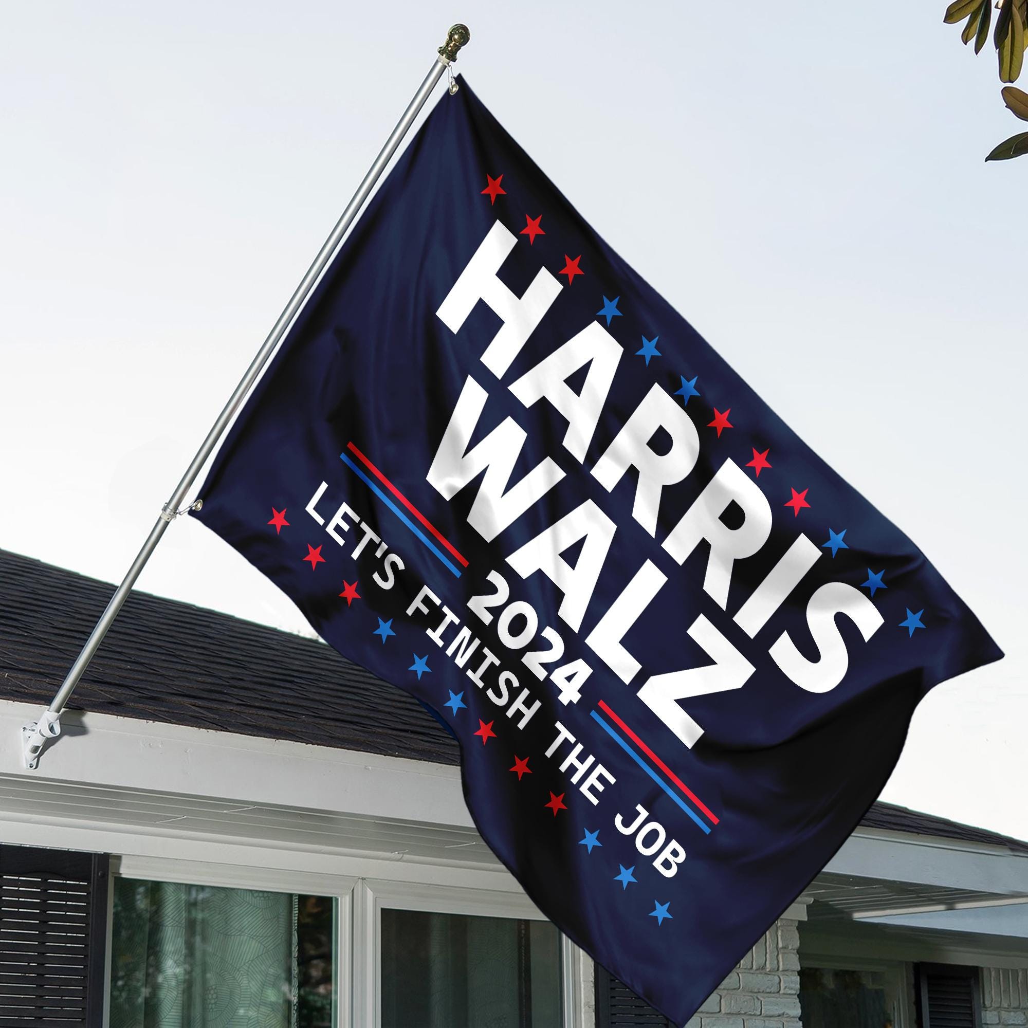 What Walz Told Harris In His VP Interview House Flag, America Election House Flag