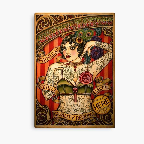 CHAPEL TATTOO; Vintage Body Advertising Art Canvas