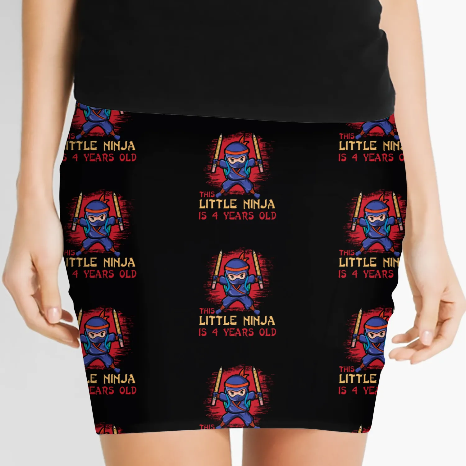 Birth Born Age 4 Years Old Japan Japanese Ninja Women's Mini Skirts