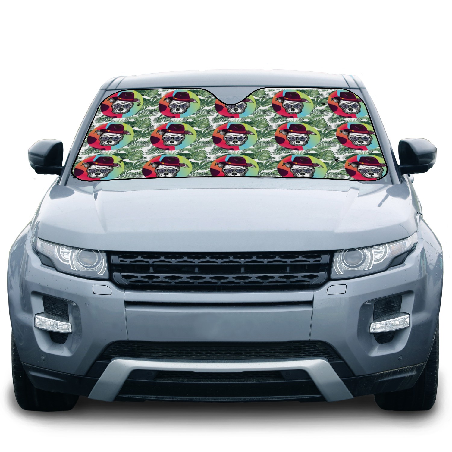 Dog colorful retro style Car Sun Shades