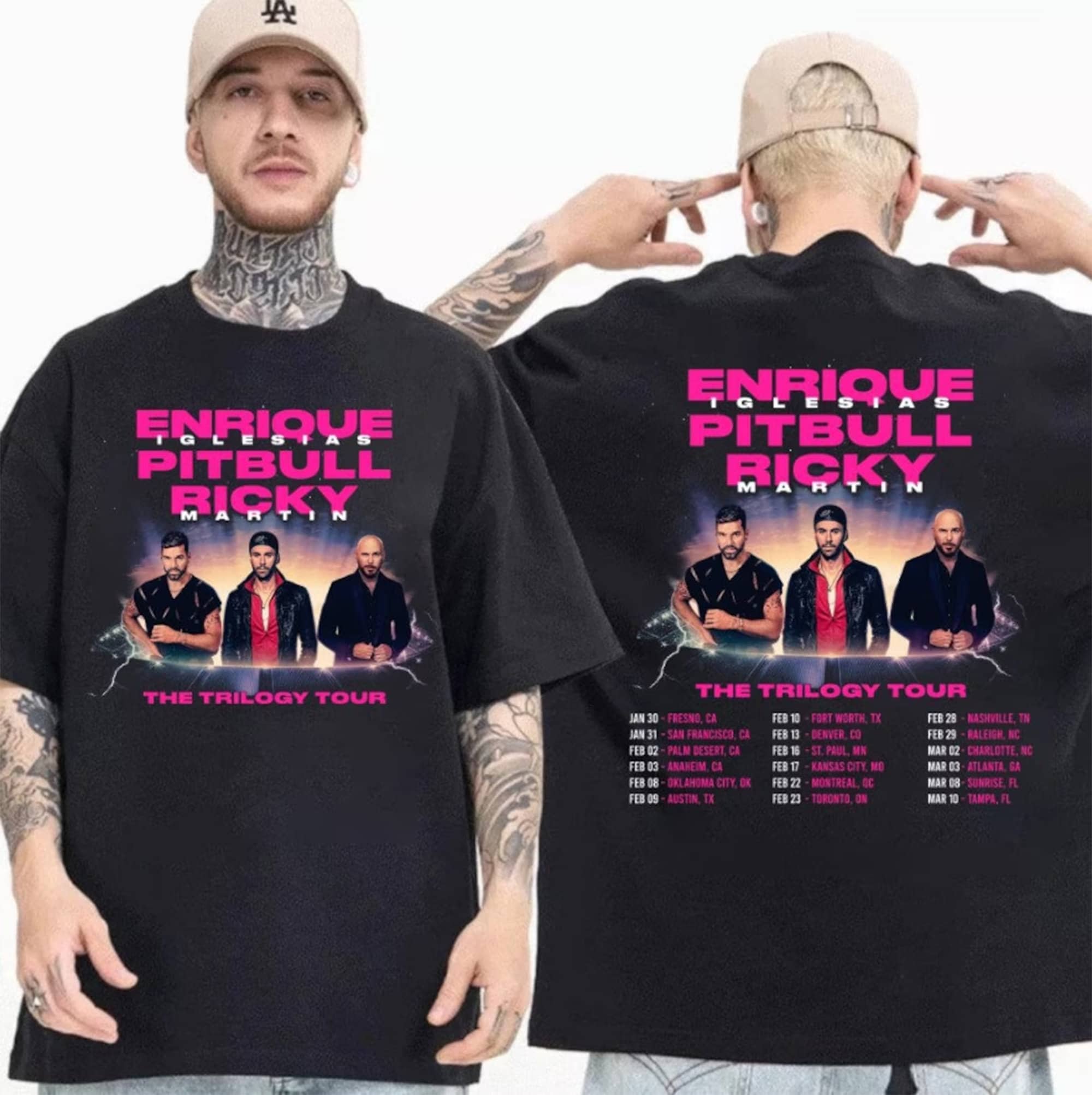 Enrique Iglesias X Pitbull X Ricky Martin The Trilogy Tour 2024 Shirt, The Trilogy 2024 Concert Shirt