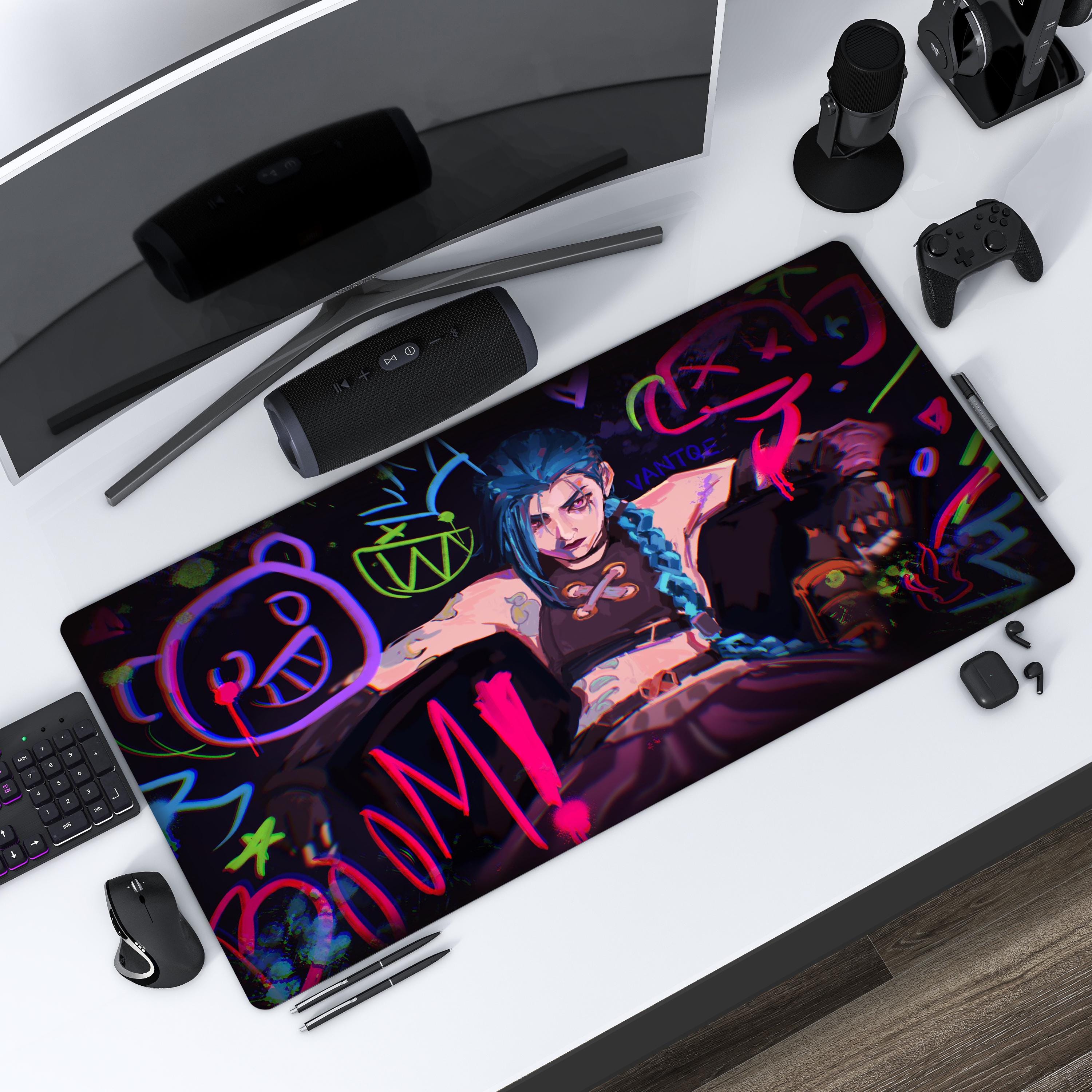 Jinx League of Legends Mousepad, Arcane Inspired Gaming Desk Mat, Vibrant Design, Perfect Gift for LoL Fans and Gamers