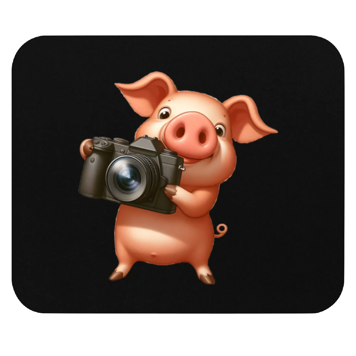 Photographing pig with camera Mouse Pads