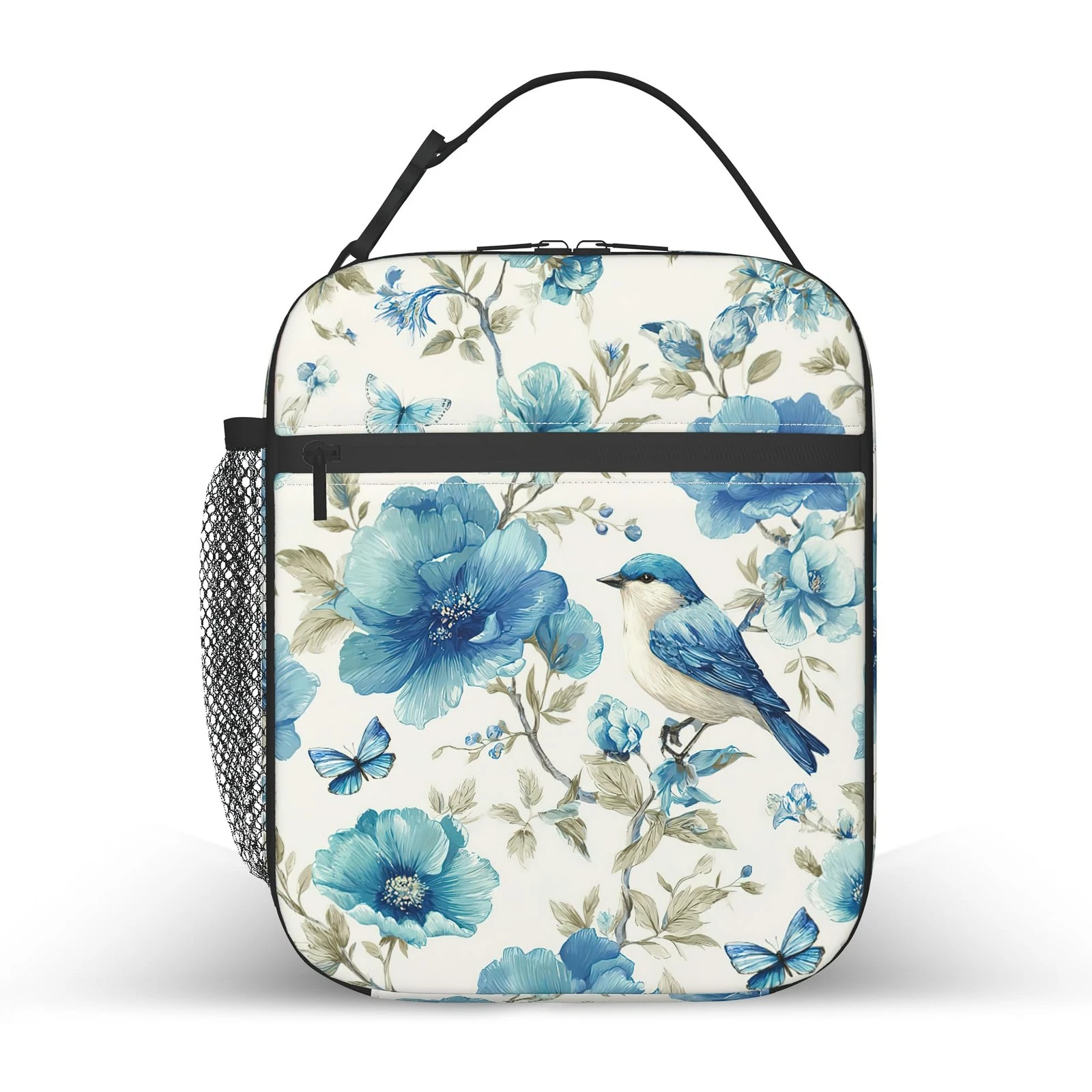Bird Flowers Kids Lunch Bag for Boys and Girls