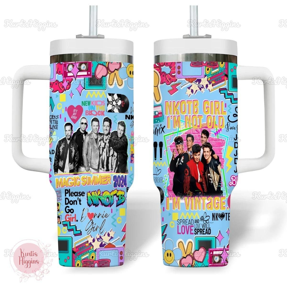 NKOT Block Tumbler 40oz, NK on The Block Tumbler, NKOT Block Band Steel Tumbler, NKOT Block Concert Stainless Tumbler, NKOT Block Coffee Tumbler