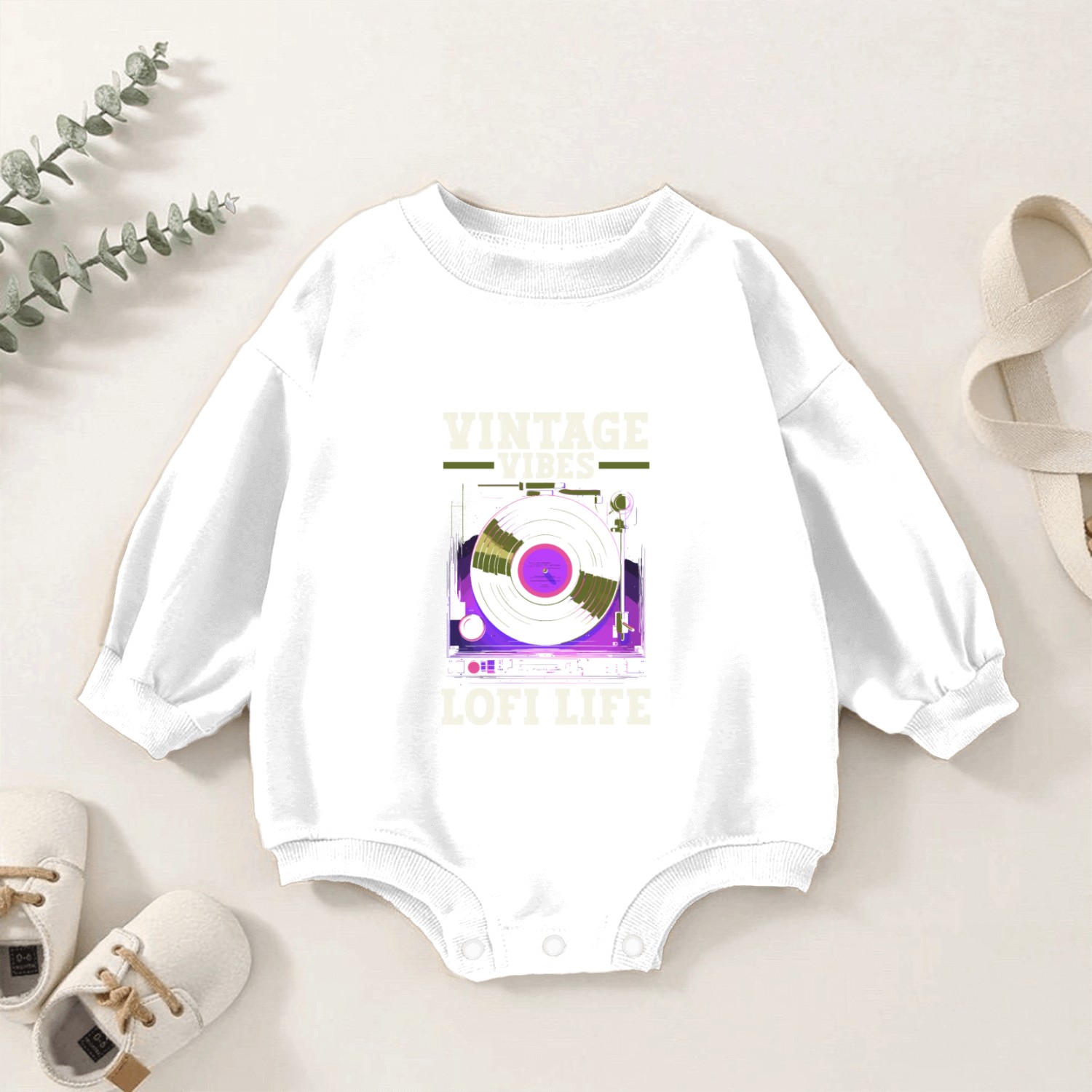 Lofi Music Lover Low Fidelity Japanese Aesthetic Baby Romper Sweatshirts