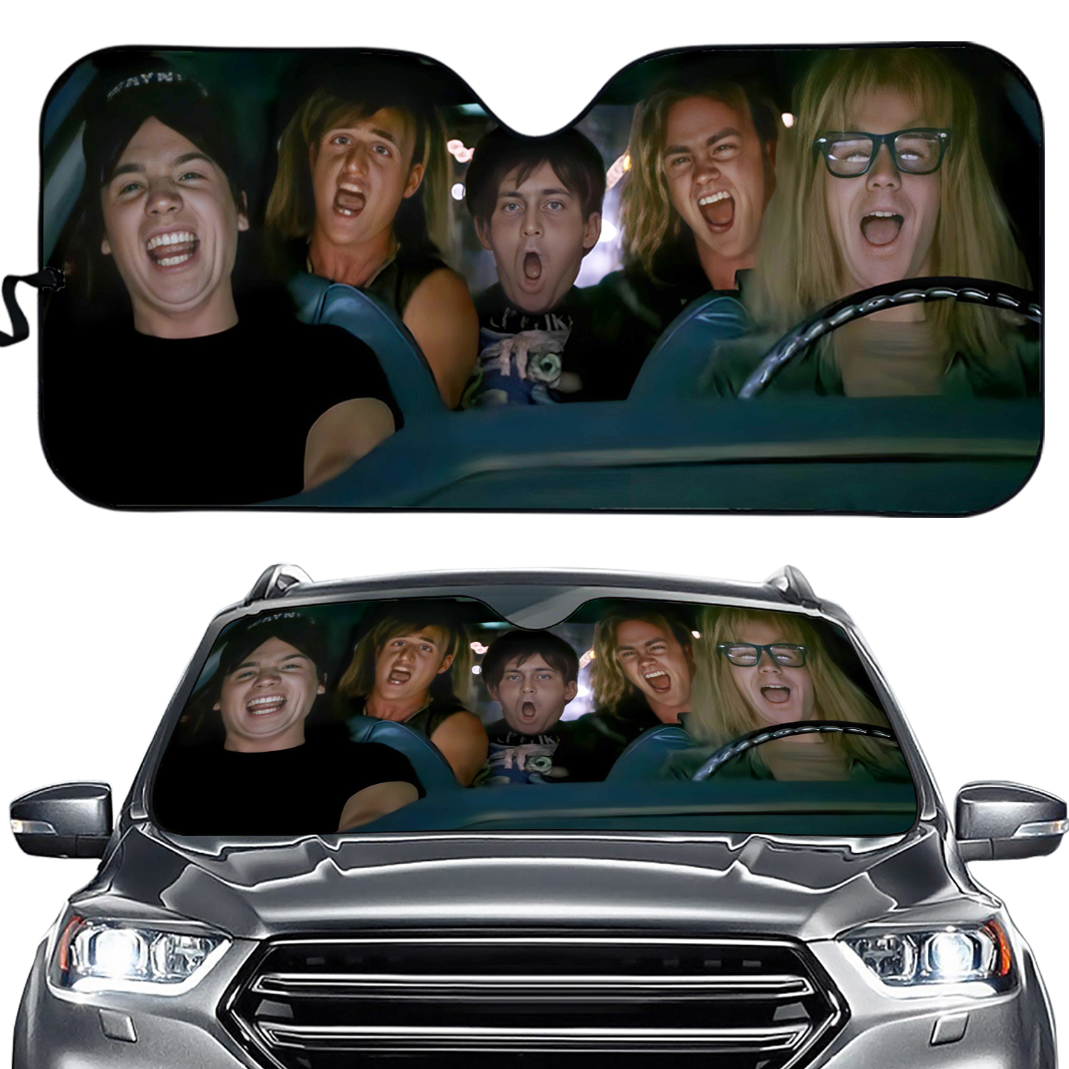 Wayne's World Car Sun Shade | Garth Algar Wayne Campbell Car Sunshade
