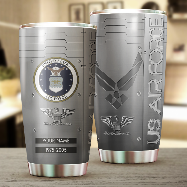 Customized US Military Proudly Served Stainless Steel Pattern Stainless Steel Tumbler
