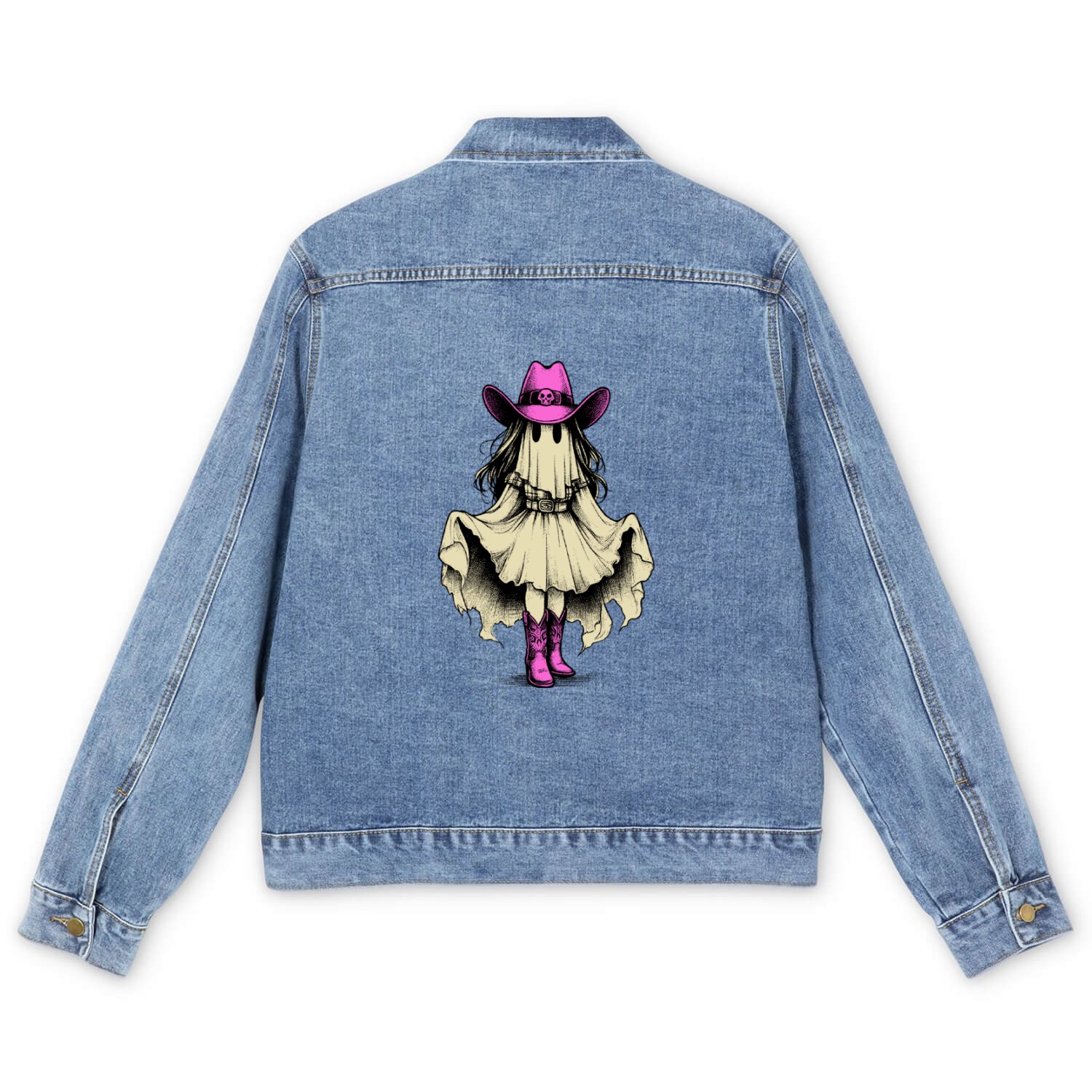 Ghost Cowgirl Western Y2k Men's Denim Jackets