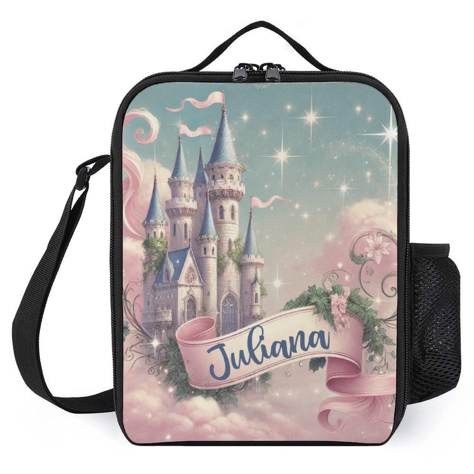 Personalized Princess Castle Pink Royal Lunch Bag for School Camp Boys & Girls