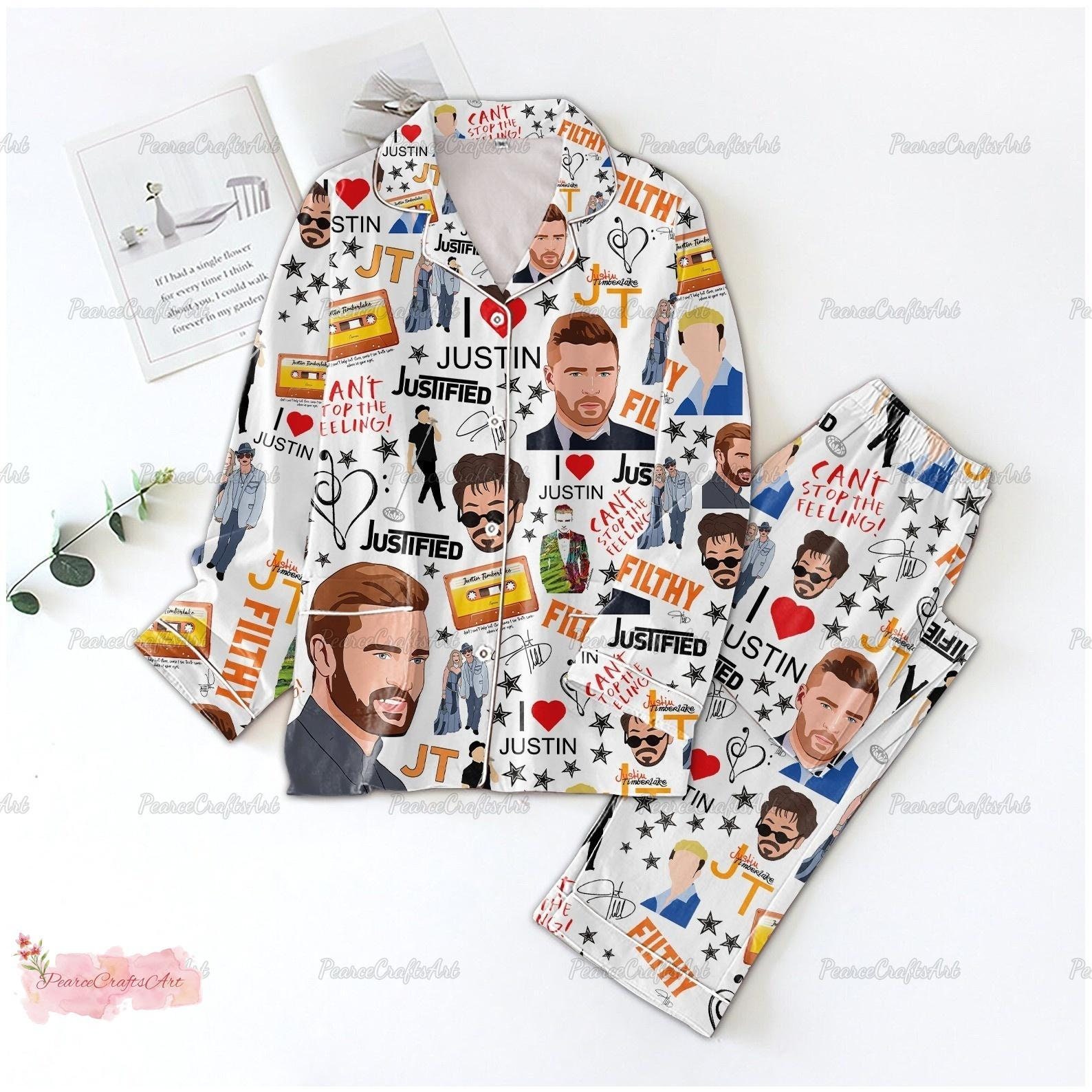Justin Timberlake Pajamas Set, Jt Concert Shirt, Timberlake Womens Pajamas, Timberlake Holiday Pajamas, Jt World Tour 2024 Gift