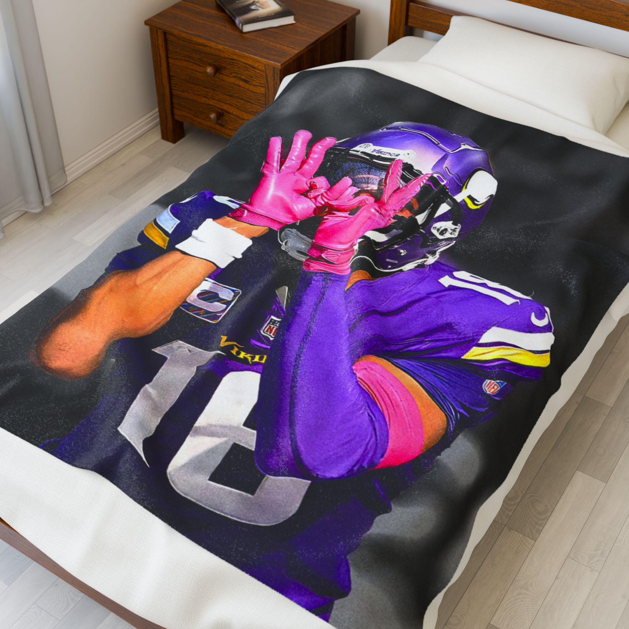 Justin Jefferson Vikings Throw Blanket