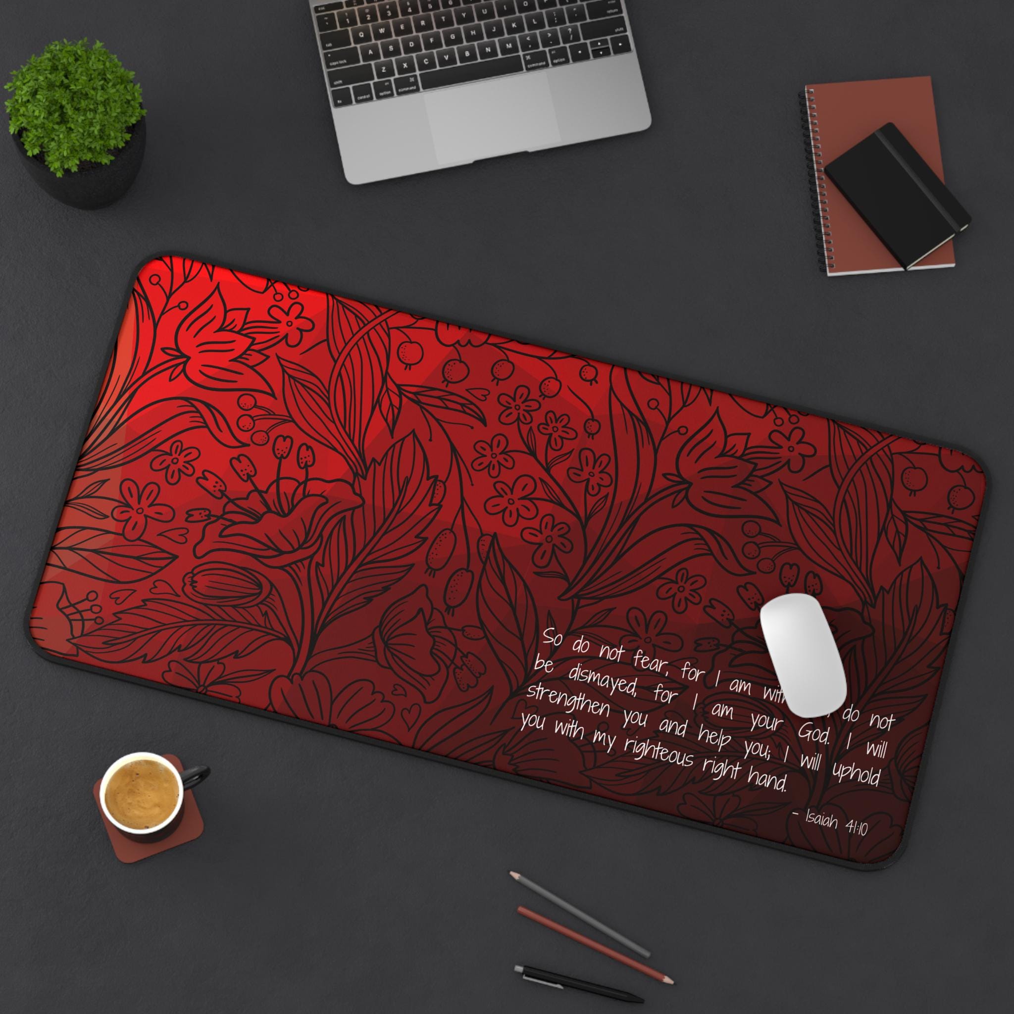 Bible Verse Mouse Pad, Motivational Desk Mat, Workspace Decor