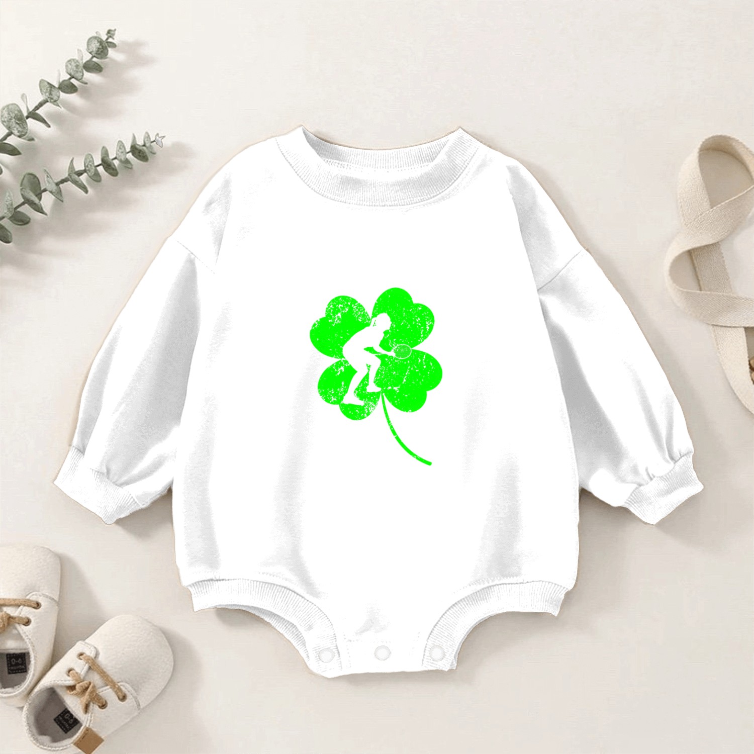 Badminton St. Patrick's day shamrock Baby Romper Sweatshirts
