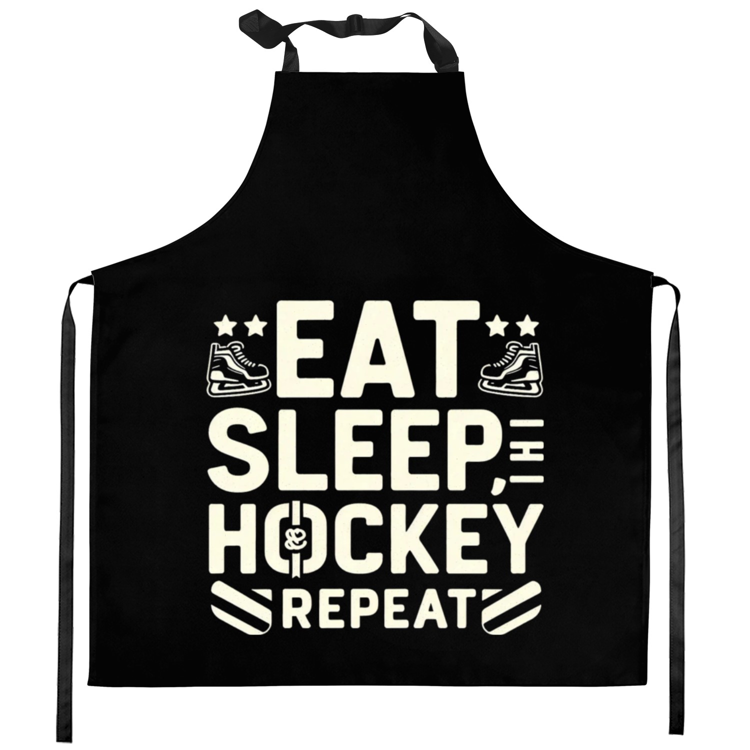 Eat sleep hockey repeat men Kitchen Aprons