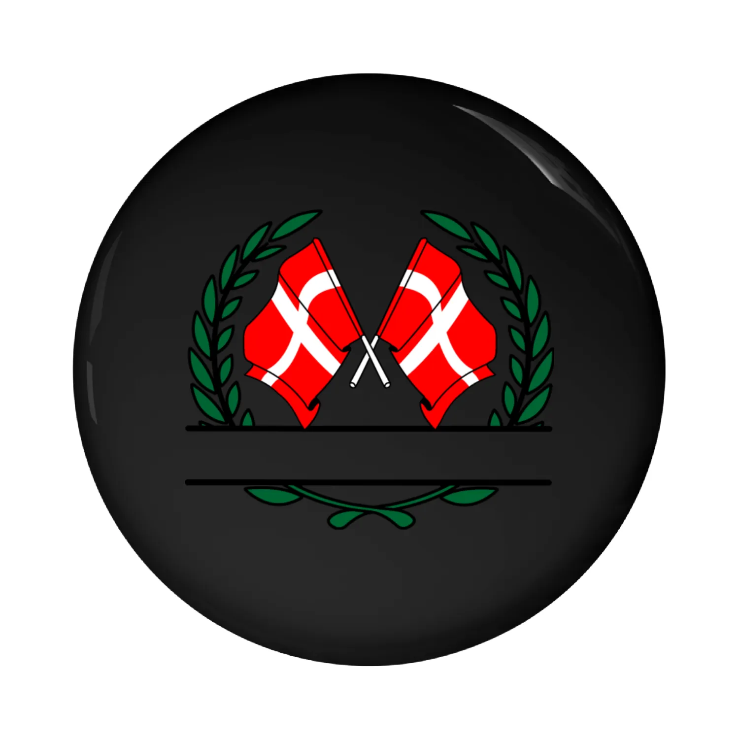 Flags Denmark laurel wreath banner Pin Buttons